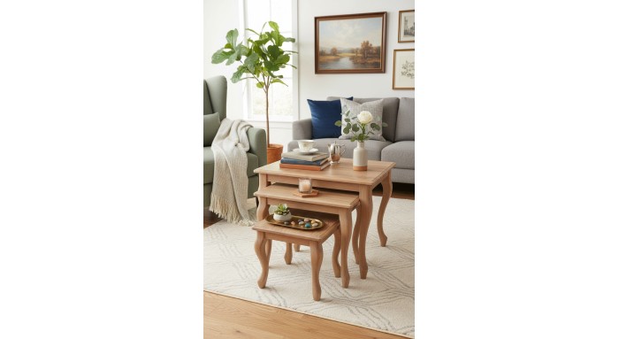 میز عسلی مدل V قهوه ای روشن